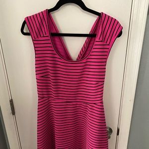 Torrid Pink and Black striped dress with cut out